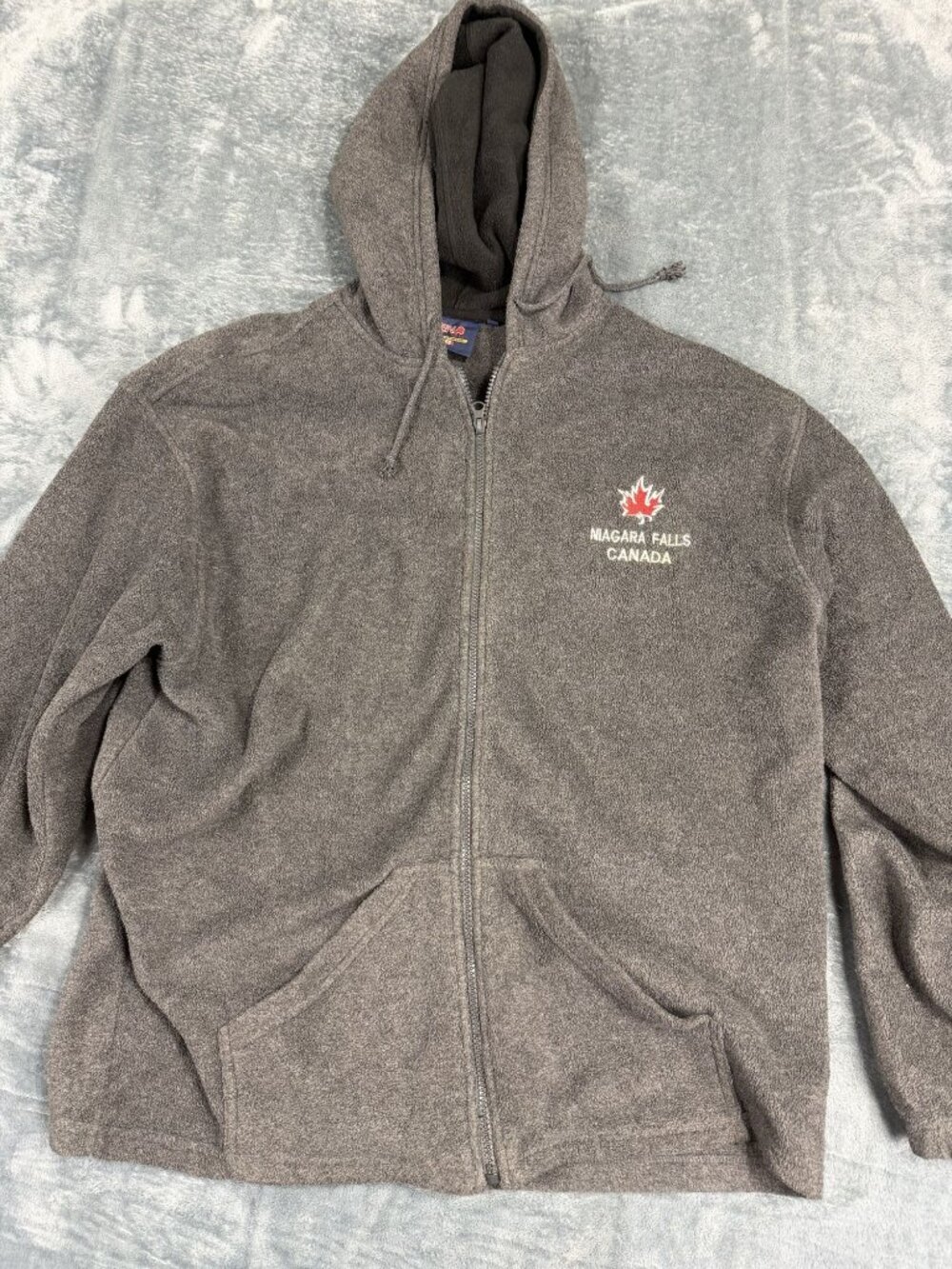 BSN Niagara Falls Canada Gray Full-Zip Fleece Hoodie Jacket XL